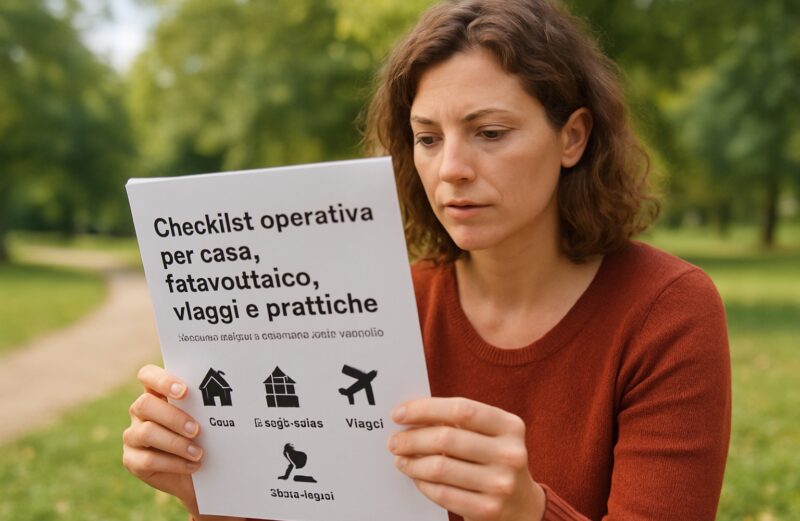 Checklist operativa per casa, fotovoltaico, viaggi e pratiche: decisioni rapide con rischi sotto controllo